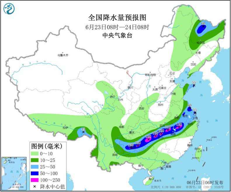 贵州长江中下游等地有强降雨 华北东北地区等地多降雨